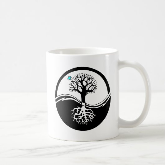 Mug Arbre de Yin Yang de noir et de blanc de la vie (Droite)