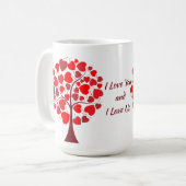 Mug Arbre des Coeurs rouges Valentine (Devant gauche)