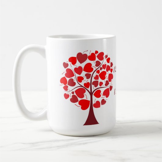 Mug Arbre des Coeurs rouges Valentine (Gauche)