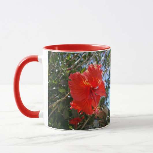 Mug Arbre d'Hibiscus rouge, (Gauche)
