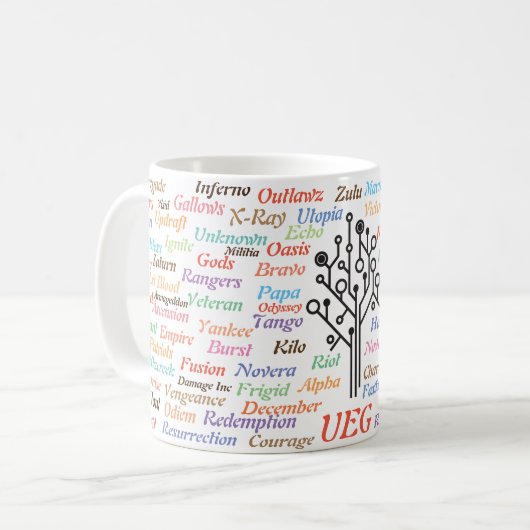 Mug Arbre d'histoire d'UEG (Devant gauche)