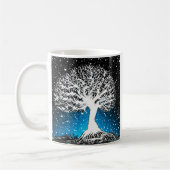 Mug Arbre d'hiver bleu - neige (Gauche)
