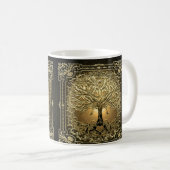 Mug Arbre d'or de la vie Ancien Rustique (Devant droit)