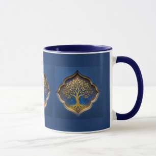 Mug Arbre doré dans un cadre céleste cadeau