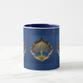 Mug Arbre doré dans un cadre céleste cadeau (Centre)
