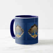 Mug Arbre doré dans un cadre céleste cadeau (Devant gauche)