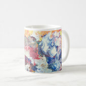Mug Arbre en fleurs rouge abstrait bleu bleu jaune Fle (Devant droit)