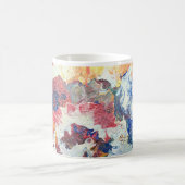 Mug Arbre en fleurs rouge abstrait bleu bleu jaune Fle (Centre)