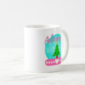 Mug Arbre Et Coeur De Noël Personnalisés (Devant droit)
