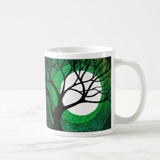 Mug Arbre et lune - vert (Droite)