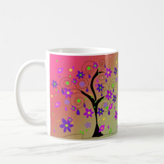 Mug Arbre Floral Fantaisiste (Gauche)