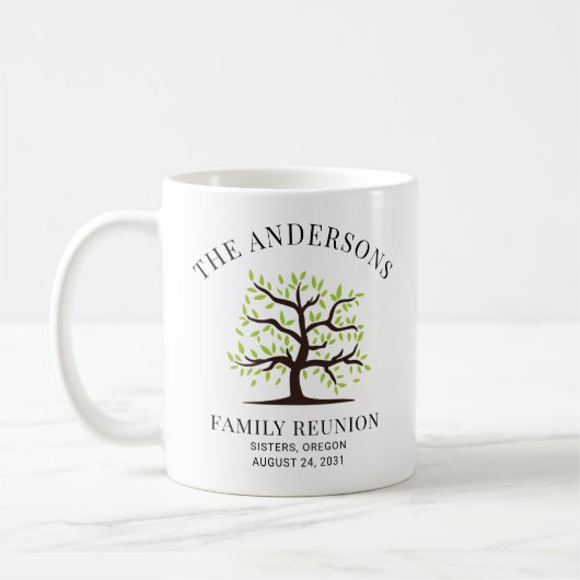 Mug Arbre généalogique personnalisé de réunion de fami (Gauche)