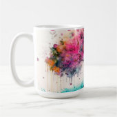 Mug Arbre mystique moderne & gras (bleu, rose, orange) (Gauche)