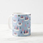 Mug Arbre neigeux moderne du milieu du siècle (Devant gauche)