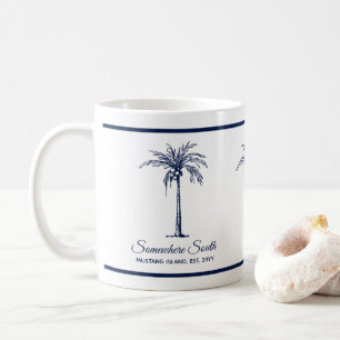 Mug Arbre Palmier Bleu Élégant Personnalisé