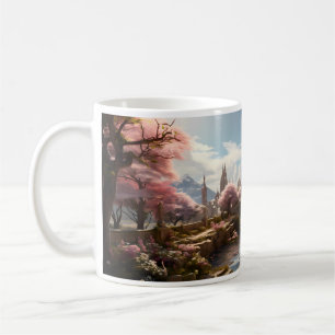 Mug Arbre, Rivière Et Palais Dans Un Autre Monde