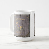 Mug Arbre rustique Bois d'écorce texturé avec initiale (Devant gauche)
