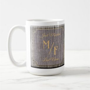 Mug Arbre rustique Bois d'écorce texturé avec initiale