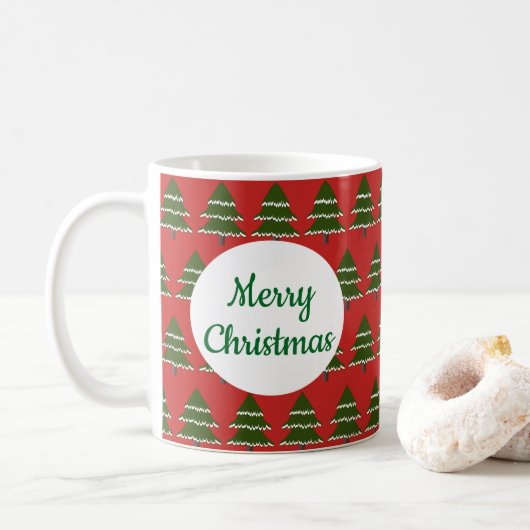 Mug Arbre Toujours Vert Avec Neige (Avec donut)