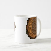 Mug Arbre Tronc de tronc Section Cercles de Croissance (Devant droit)