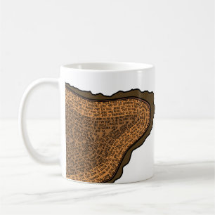 Mug Arbre Tronc de tronc Section Cercles de Croissance