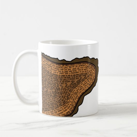 Mug Arbre Tronc de tronc Section Cercles de Croissance (Gauche)