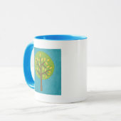 Mug Arbre vert avec Feuilles jaunes par Chariklia Zarr (Devant gauche)