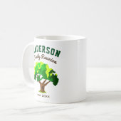 Mug Arbre vert Nom personnalisé Famille Réunion (Devant gauche)
