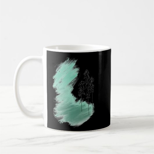 Mug Arbre vert scandinave art simple menthe moderne (Gauche)