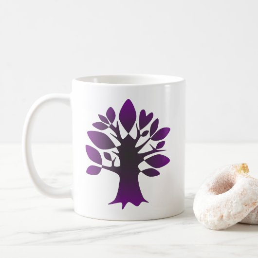 Mug Arbre Violet Perpétuel Amour Ligne Infinie Art (Avec donut)