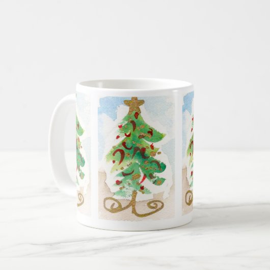 Mug Arbre Xmas tourbillonnant (Devant gauche)