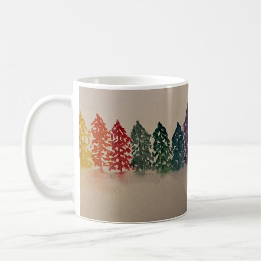 Mug Arbres à pins arc-en-ciel (Gauche)