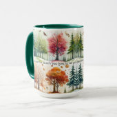 Mug Arbres aquarelles inspirants 4 saisons  (Devant gauche)