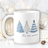Mug Arbres Bleus Moderne Simple Nom de Noël