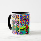 Mug Arbres colorés | Art populaire | Whimsical AI Art (Devant gauche)