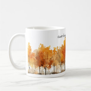 Mug Arbres d'automne de style aquarelle Sérénité