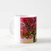 Mug Arbres d'automne feuilles roses impressionnistes (Devant gauche)