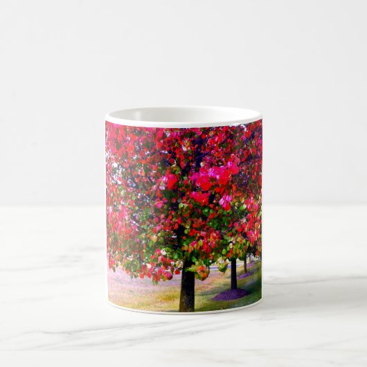 Mug Arbres d'automne feuilles roses impressionnistes (Centre)