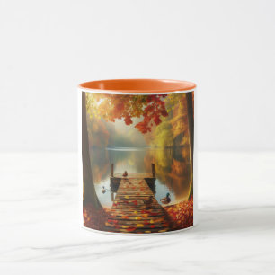 Mug Arbres d'automne & lac avec canards
