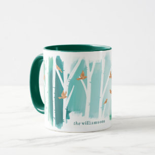Mug Arbres de bouleau pour aquarelle de lavage d'Aqua