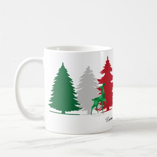 Mug arbres de couleur de Noël (Gauche)
