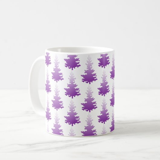 Mug Arbres de Noël À feuillage persistant à violet rou (Devant gauche)