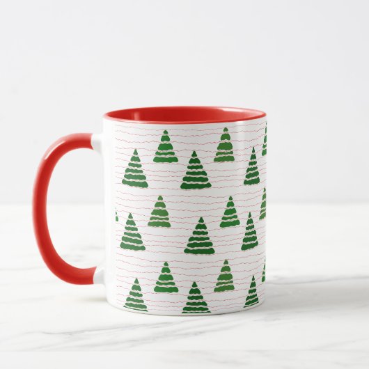 Mug Arbres de Noël avec cordes de perles motif (Gauche)