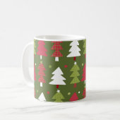 Mug Arbres de Noël Blanc rouge et vert (Devant gauche)