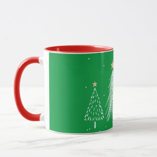 Mug Arbres de Noël blancs (Gauche)