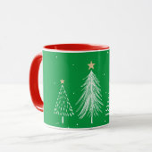 Mug Arbres de Noël blancs (Devant gauche)