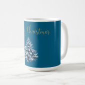 Mug Arbres de Noël bleu blanc (Devant droit)
