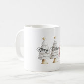 Mug Arbres de Noël Chic White Mint Rose (Devant gauche)