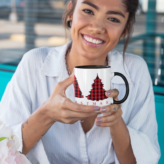 Mug Arbres de Noël Cute Holiday Buffalo Check Motif