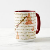 Mug Arbres de Noël de luxe festifs (Devant droit)